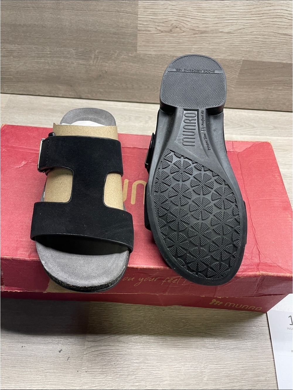 Munro Black Suede Slide Sandals #125